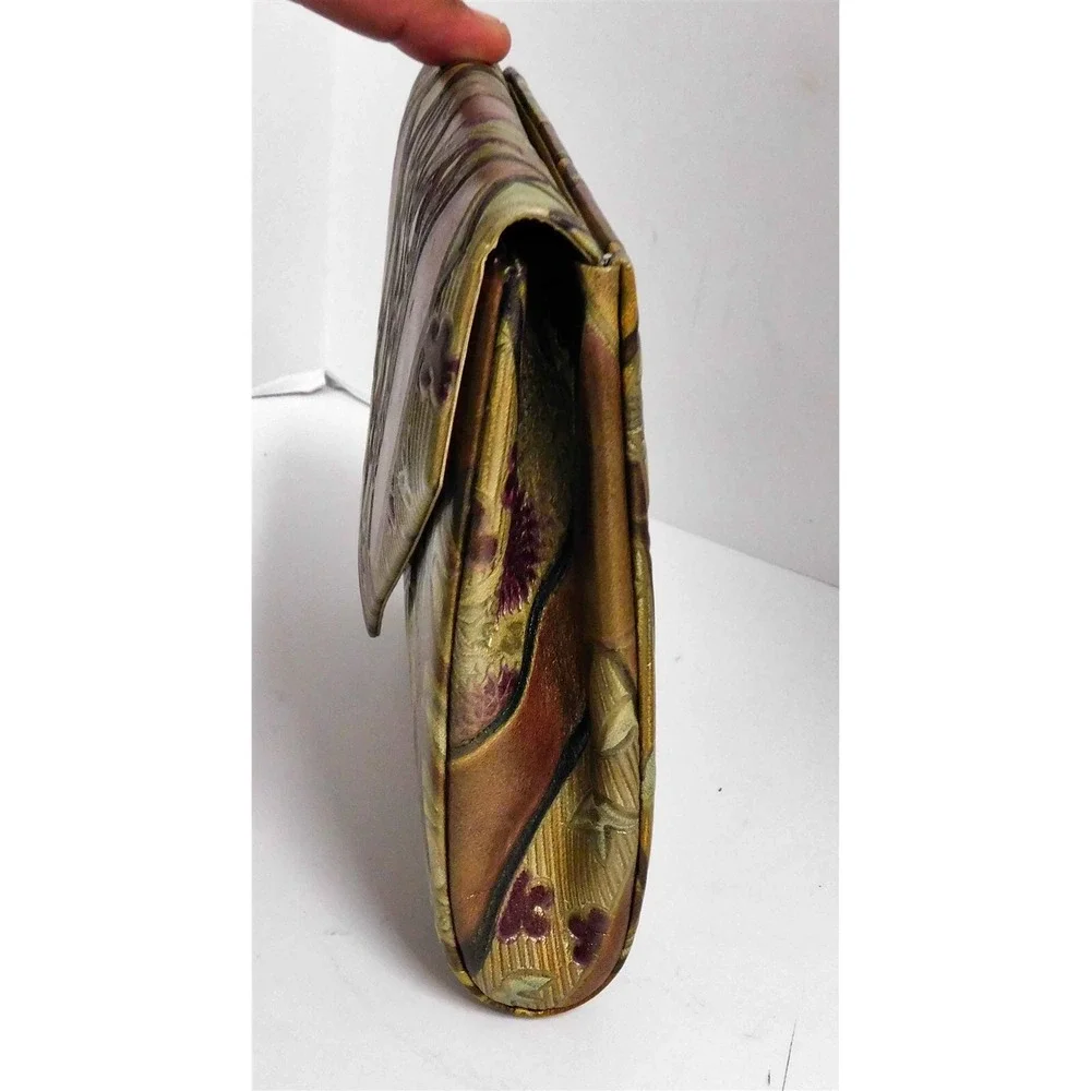 Diane Love‎ Vintage Leather Tooled Leather Envelope Clutch Bag